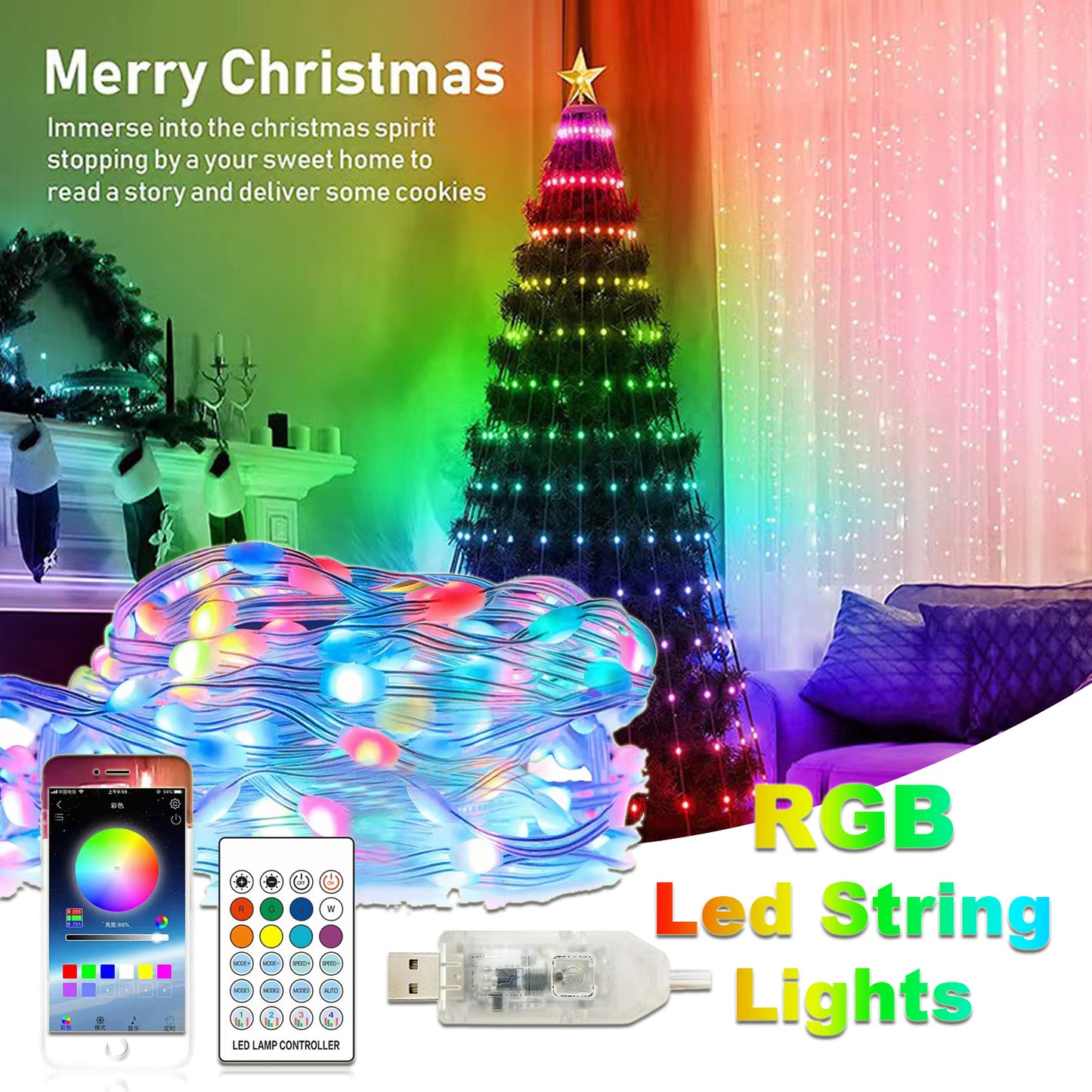 Christmas Remote Control String Light